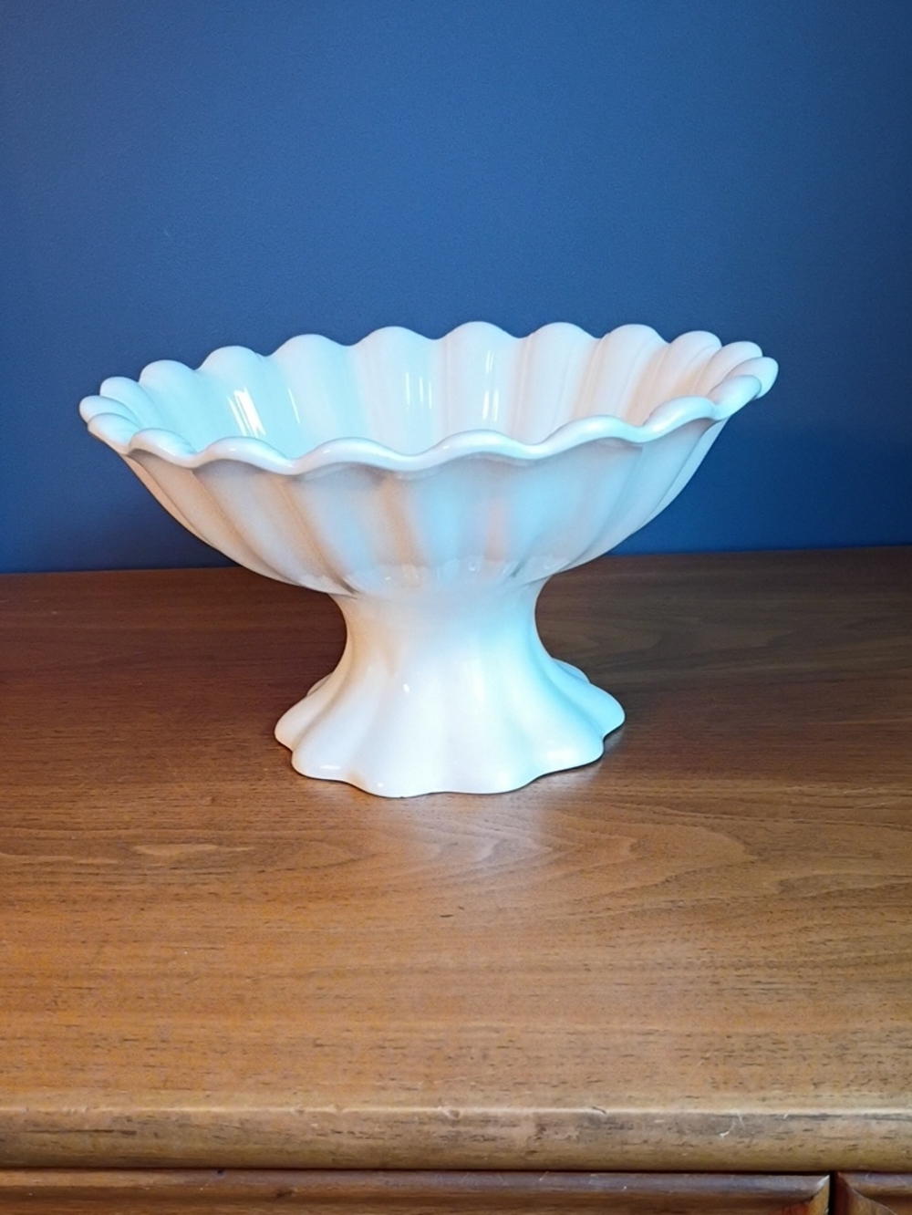Ironstone China Fluted Pedestal Bowl